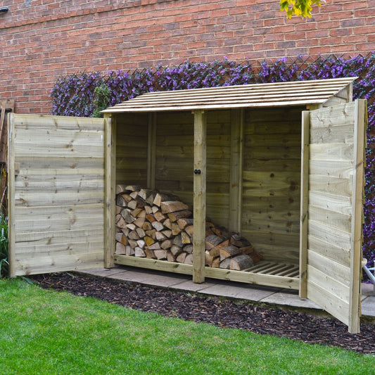 Dalby Log Store - 6ft Tall x 7ft Wide with Doors